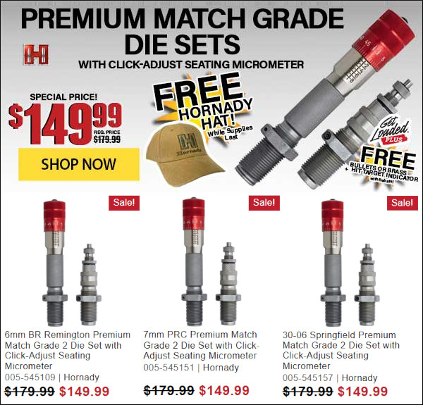 hornady micrometer seating bushing die free bullets