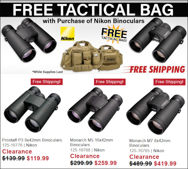 nikon sale binoculars free tactical bag