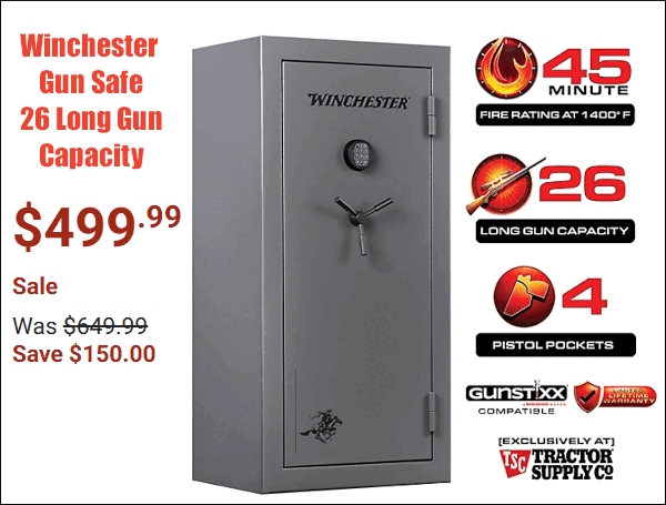 winchester 26 gun safe electronic storage pistol rifle