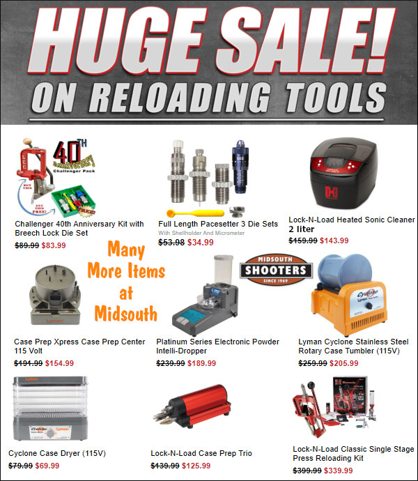 midsouth lyman hornady frankford reloading tool sale dies press powder dispenser case prep