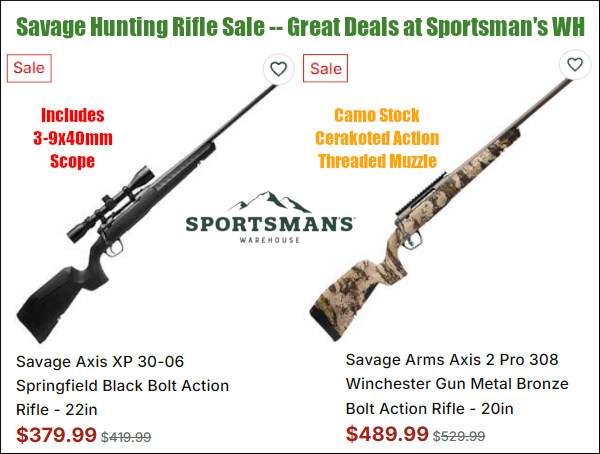 savage rifle axis xp pro .308 .30-06 hunting discount