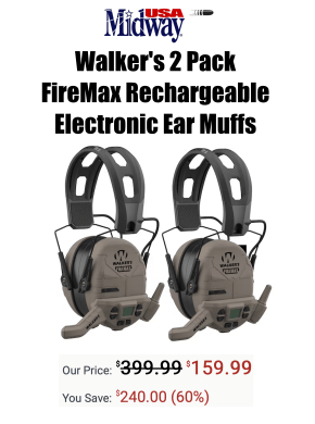 Walker's FireMax Rechargeable Electronic Ear Muffs