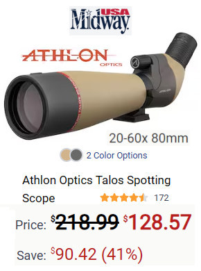 athlon spotting scope 20-60x save 40%