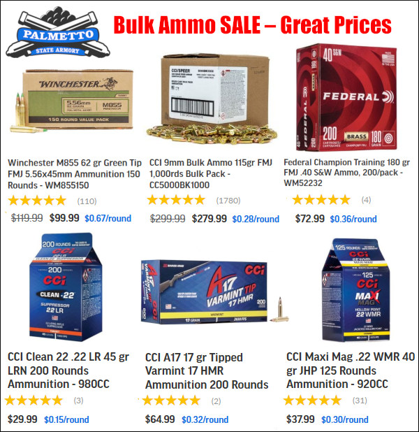palmetto armory .22 LR pistol Rifle ammo ammunition bulk 5.56 .223 Rem 17 HMR sale /