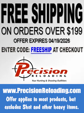 free shipping precision reloading code freeship