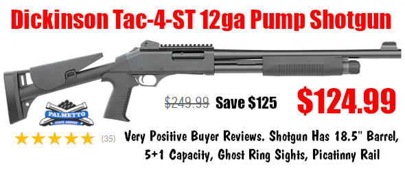 dickinson tac-4-st 12ga tactical shotgun palmetto sale