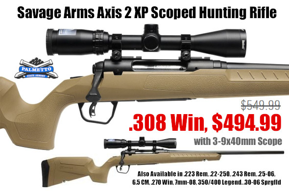 savage axis 2 XP .308 win hunting rifle sale