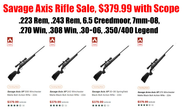 Savage Axis Rifle Sale