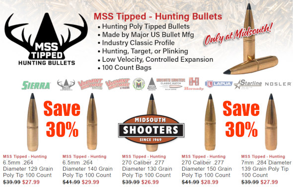 midsouth tipped hunting bullet 30% savings sale