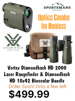 Vortex HD 2000 diamondback laser rangefinder binoculars hunter combo set