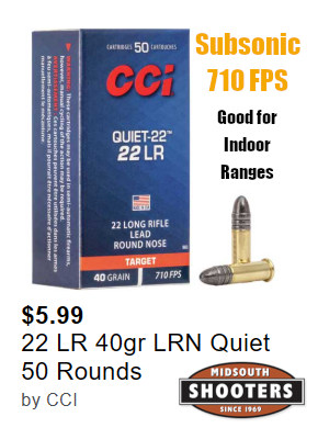 cci subsonic .22 LR ammunition ammo