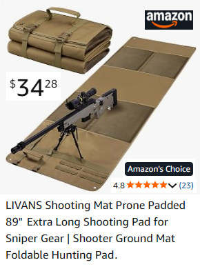 folding long shooting mat livans 89