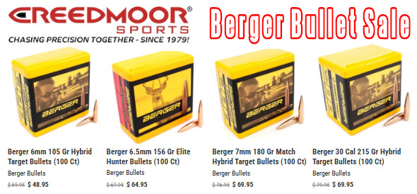 creedmoor sports berger bullet sale