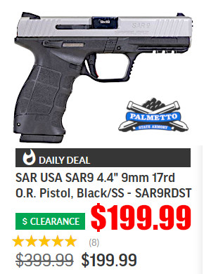 sar9 9mm pistol palmetto sale handgun