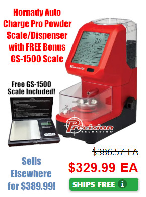 hornady auto charge powder scale dispenser free bonus GS-1500