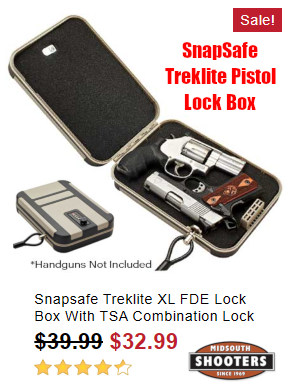 snapsafe treklite pistol handgun lock box tsa
