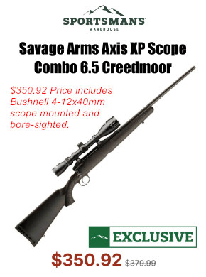 Savage Axis 6.5 Creedmoor Scoped Rifle