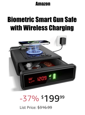Biometric Smart Gun Safe with Wireless Charging