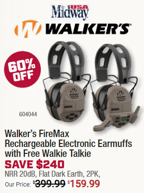 midwayusa walker's walkie talkie earmuff sound protection