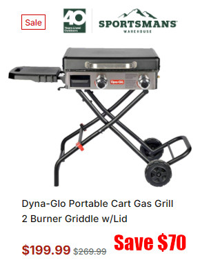 dyna-glo portable grill sale
