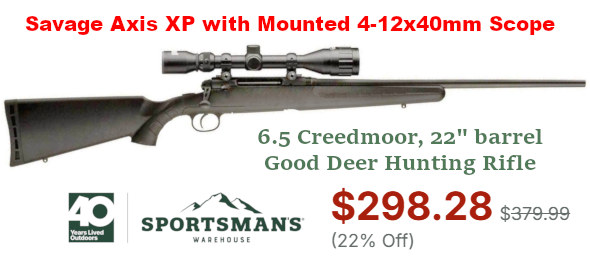 savage axis xp scoped 6.5 creedmoor rifle hunting sale
