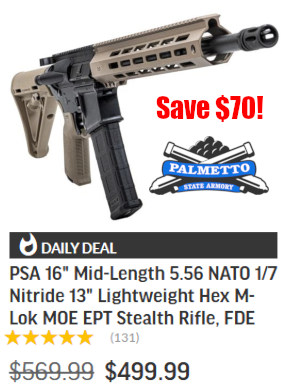 PSA ar15 AR 5.56 rifle tan sale