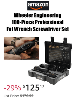 wheeler engineering 100-Piece Professional Fat Wrench Screwdriver Set