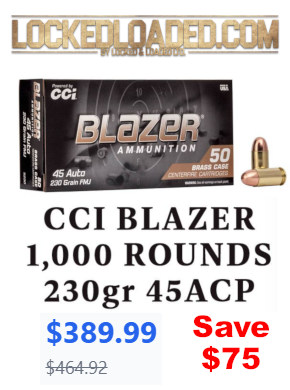 1000ct cci blazer .45 acp ammo
