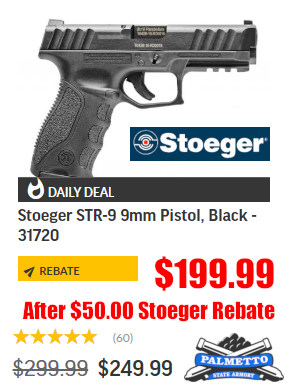 stoeger 9mm pistol $50 factor rebate sale discount