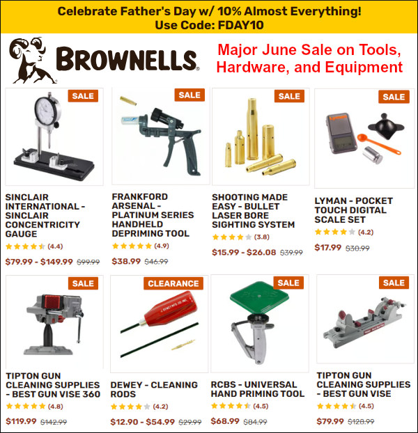 Brownells june reloading tools sale