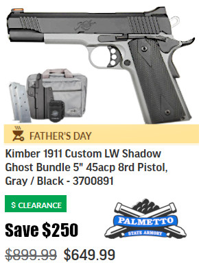 kimber 1911 .45 pistol clearance father's day sale