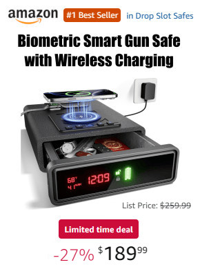 biometric gun safe charger amazon save 27%