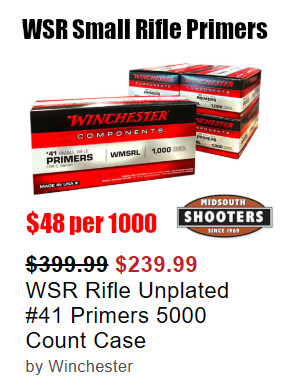 winchester #41 5.56 .223 small rifle primers wsr sale