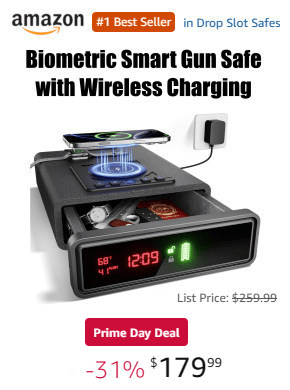 biometric gun safe charger amazon save 27%