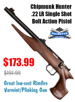 .22 LR rimfire bolt action varmint handgun pistol