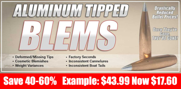 blem blemished aluminum tipped bullets sale
