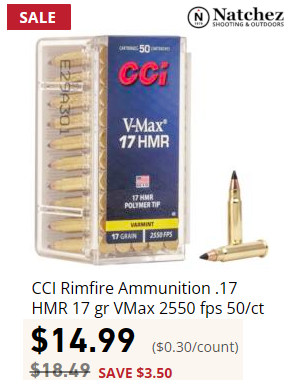 cci 17 hmr v-max rimfire cartridge sale natchez