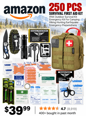250 Pcs Survival First Aid Kit