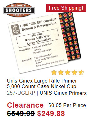 midsouth unis ginex primer sale $.05