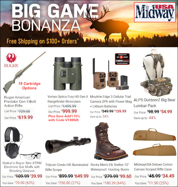 midwayusa fall hunting sale optics vortex free shipping