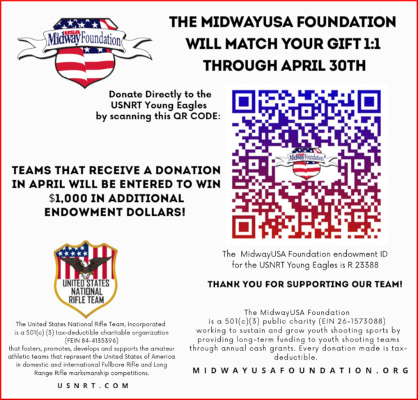 Young eagles donation midwayusa foundation youth marksmanship team usa